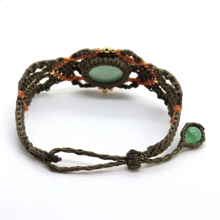 100% Natural Crystal Quartz Oval Shape Handmade Thread Rope Wrapped Braided Macrame Stone Bracelets Jewelry For Women Girls Gift 250707