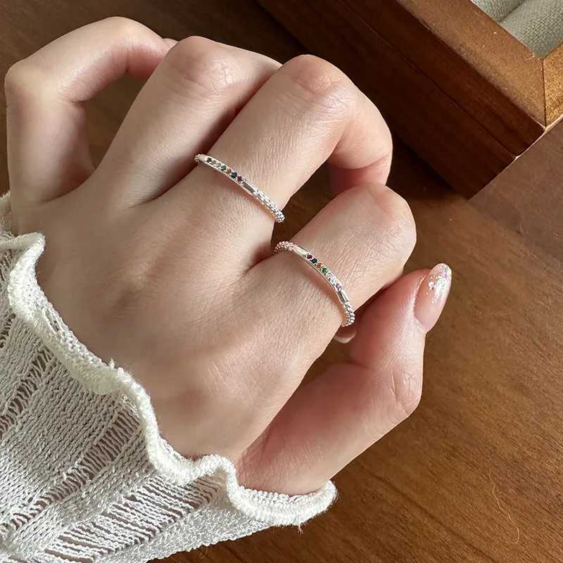 New in 925 Sterling Silver Color Zircon Adjustable Womens Ring Wedding Female Jewelry Wholesale XJ250707