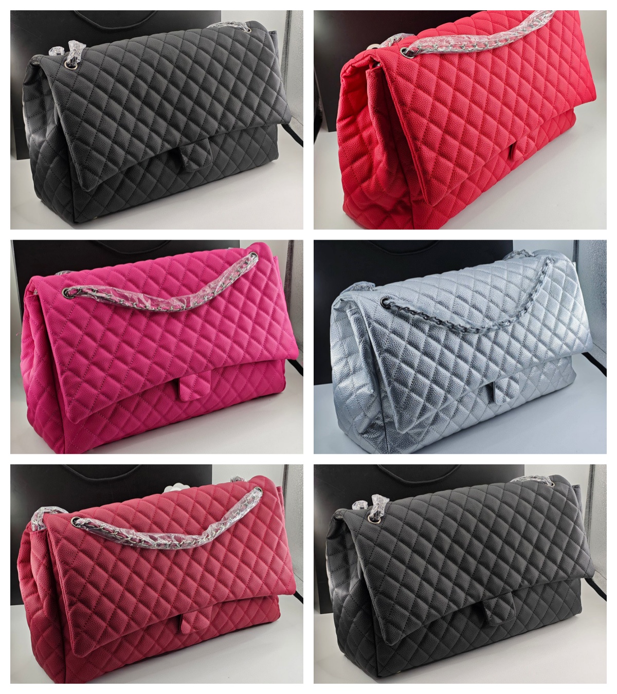 (Order by pic in opt, not by desc) Designer bags Shoulder Bag Classics High Quality Plaid Buckle Flap Handbag Silver Gold Chain Leather Metal