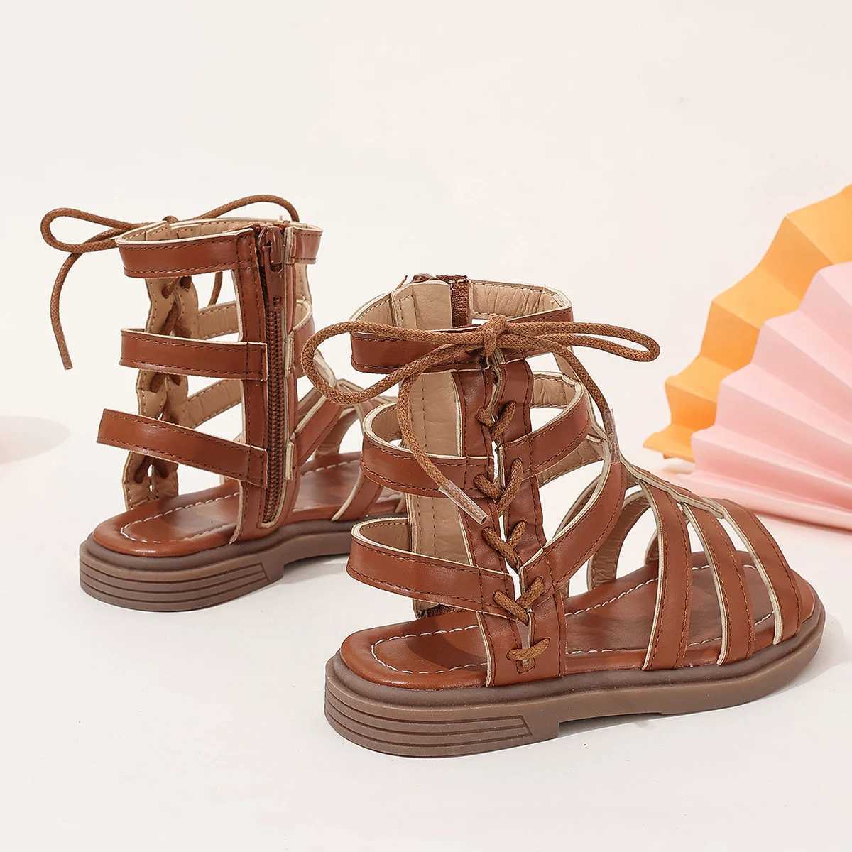 Girls sandals new summer medium and large children princess shoes soft sole shoes z250708EBI3