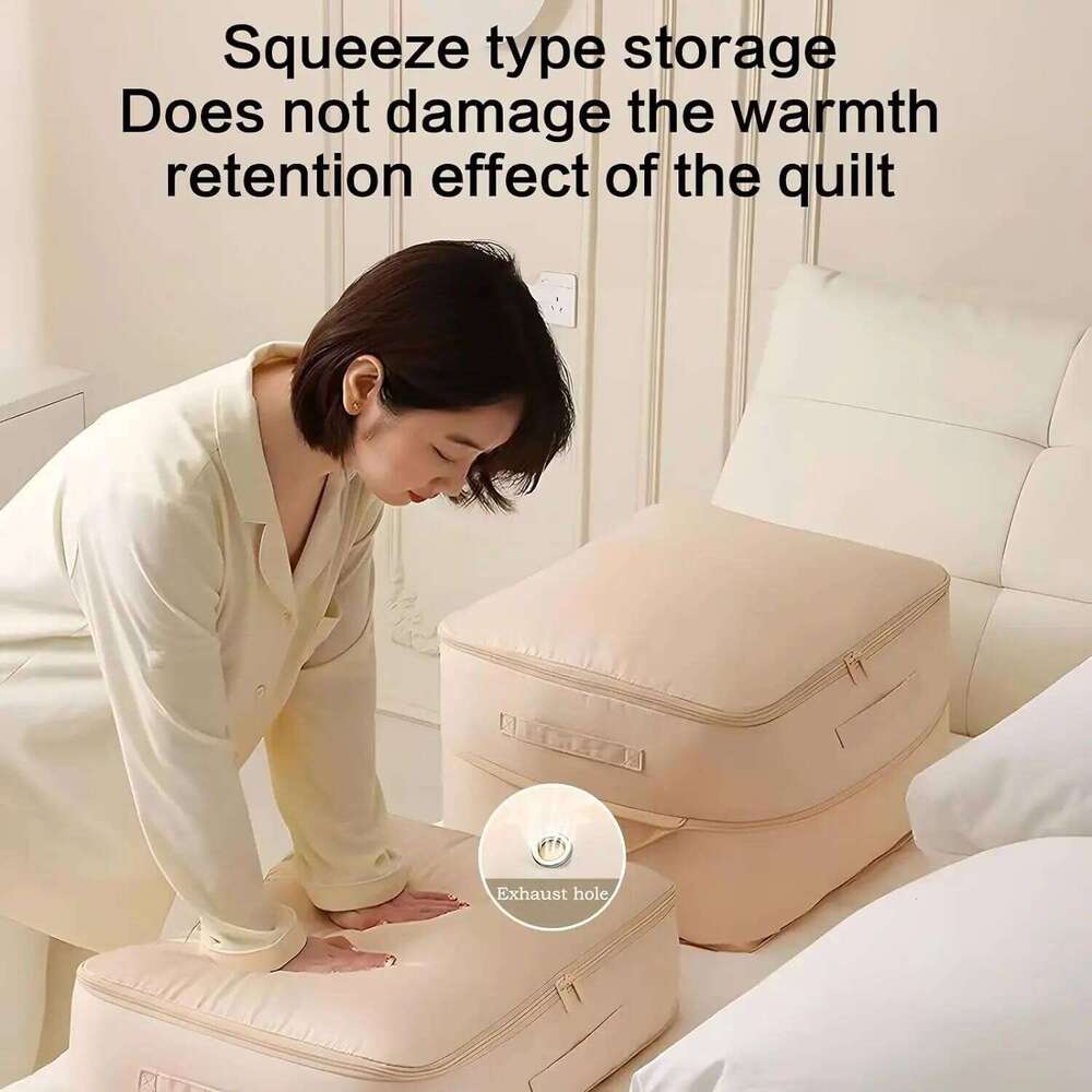 Large Quilt Clothes Closet Storage Pouch Self-Compression Ultra Space-Saving Organizer Bestseller Must-have Foldable Vacuum-seal