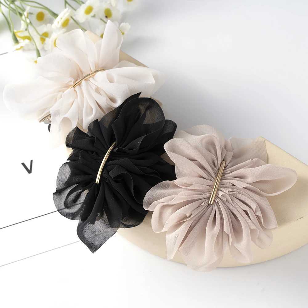 Big Spring Hair Claw Clips Women Metal Chiffon Flowers Ponytail Holder Hairpin Barrettes Fashion Girls Hair Accessories Hairgrip Z250707