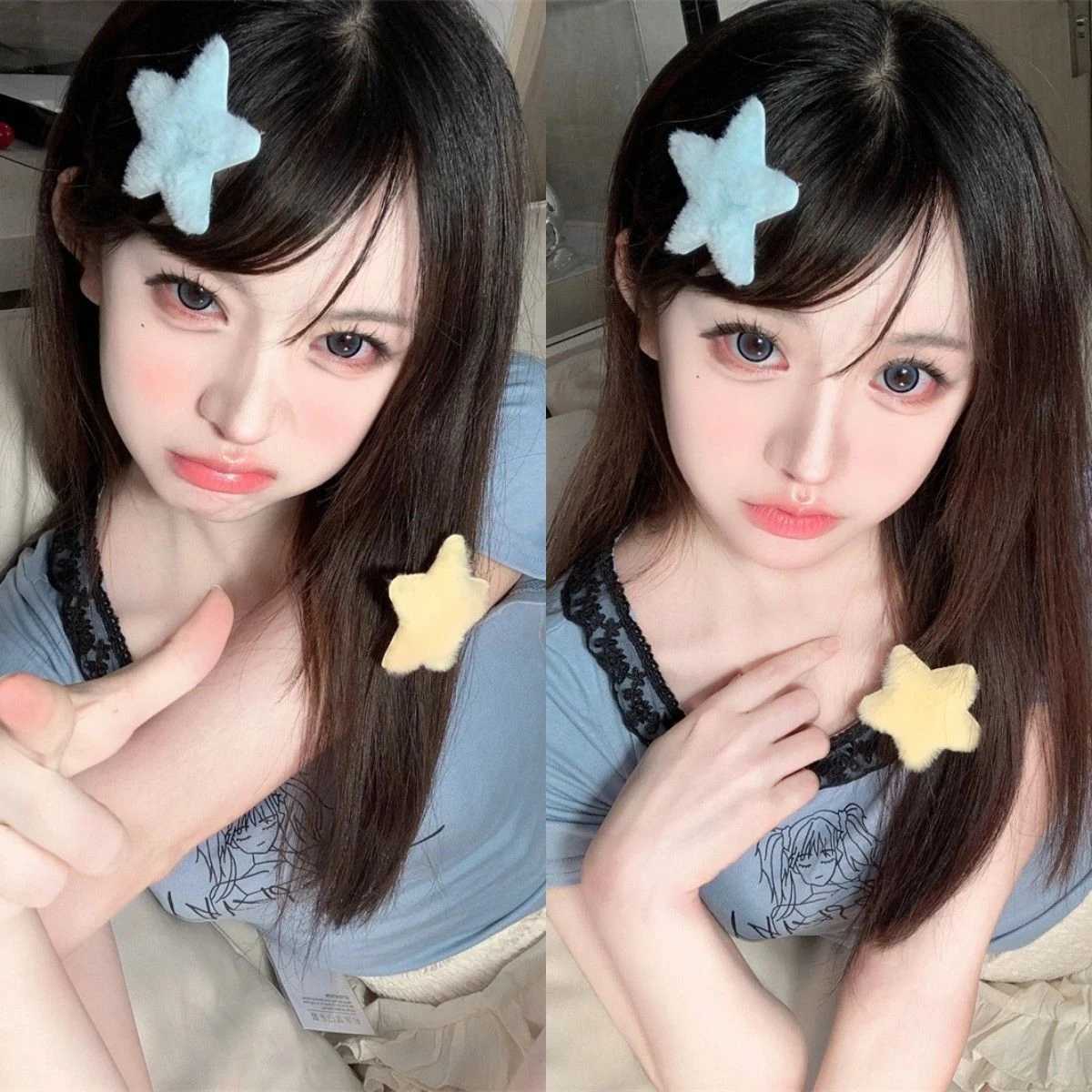 1/12pcs Plush Star Y2K Star Mini Star Hairpin Sweet Child Handmade Cute BB Hairpins Hair Accessories for Women and Girls Y250707