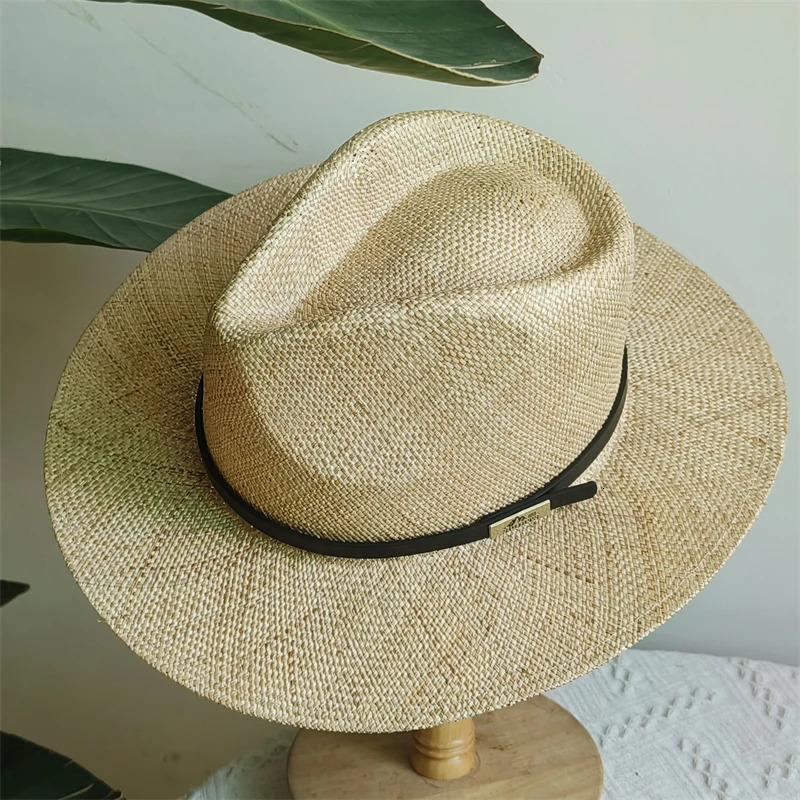 French Nature Straw Hat for Women Fedora Hats Elegant Ladies Sun Basin Simple Fashion Beach Summer Jazz Panama 250707