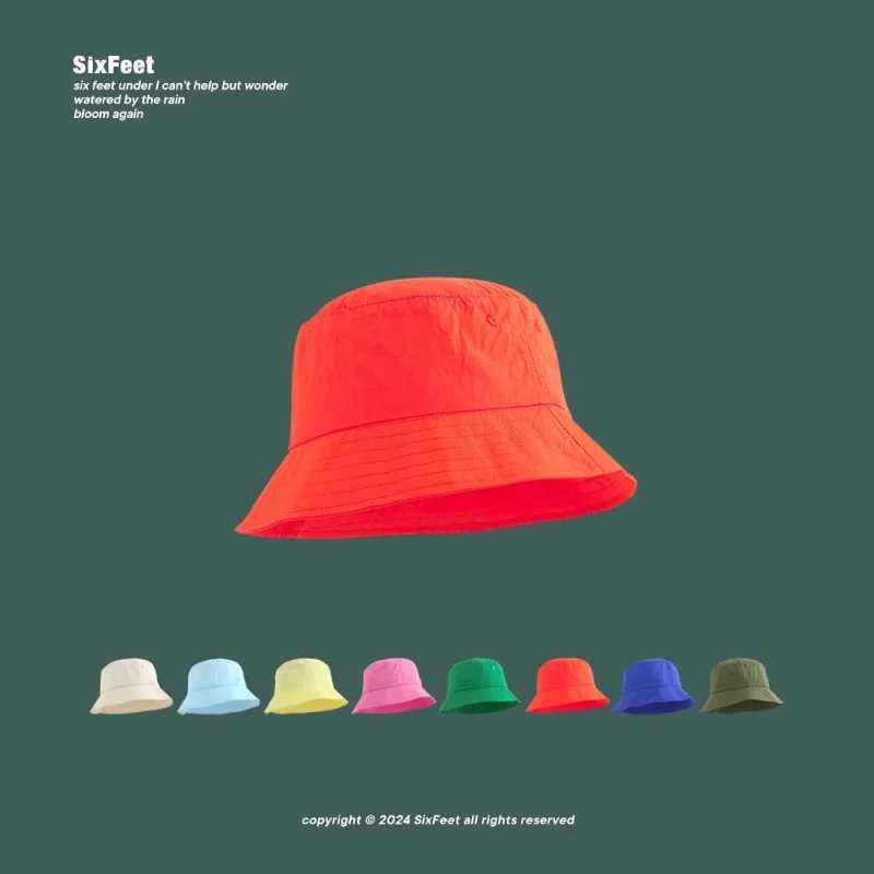 Japanese Simple Solid Color Quick-drying Bucket Hats for Men and Women Summer Outdoor Fishing Sunscreen Versatile Thin Basin Cap Y250707