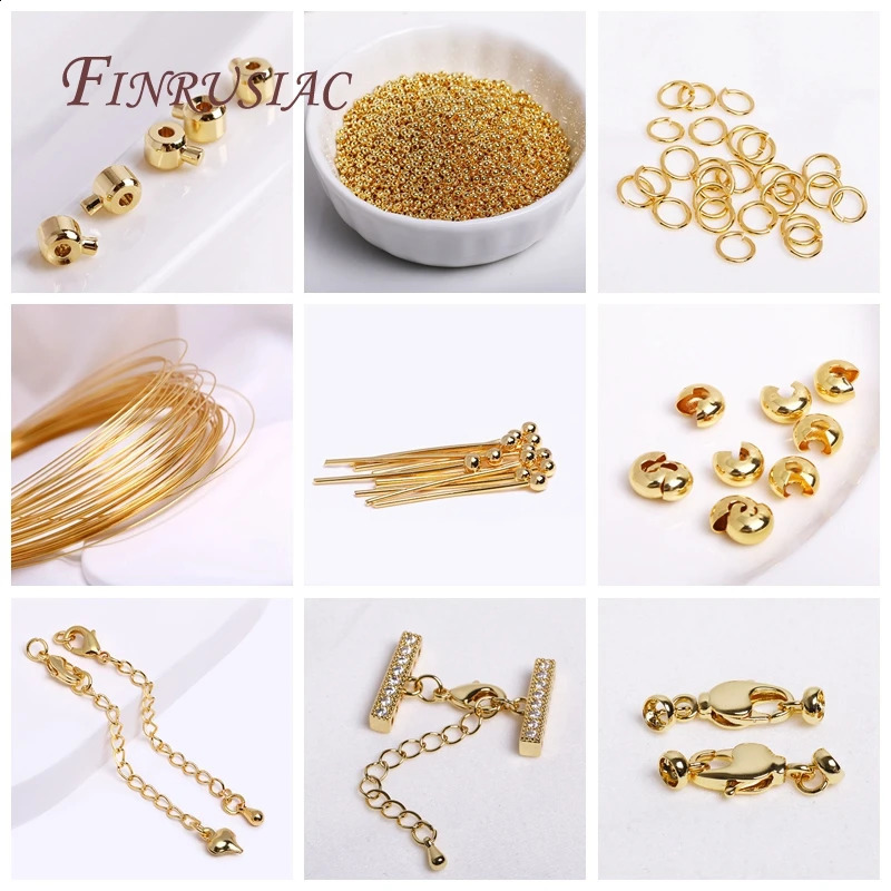 50100PcsLot Crimps Covers18K Gold Plated Crimp Bead CoversDIY AccessoriesJewelry MakingRound Covers End Beads 250625