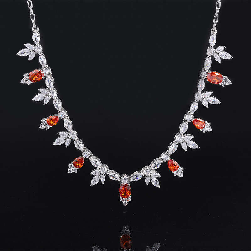 New High-End Floral Jewelry Banquet Dress Accessories Set Elegant Earrings Necklace Tassel Exquisite Pendant 317