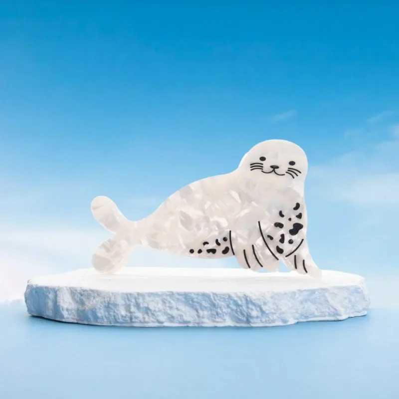 Cute White Seal Hair Claw Ocean Series Exclusive Design Eco-Friendly Acetate Hair Claw Clips Hair Accessories for Women Girls Z250707