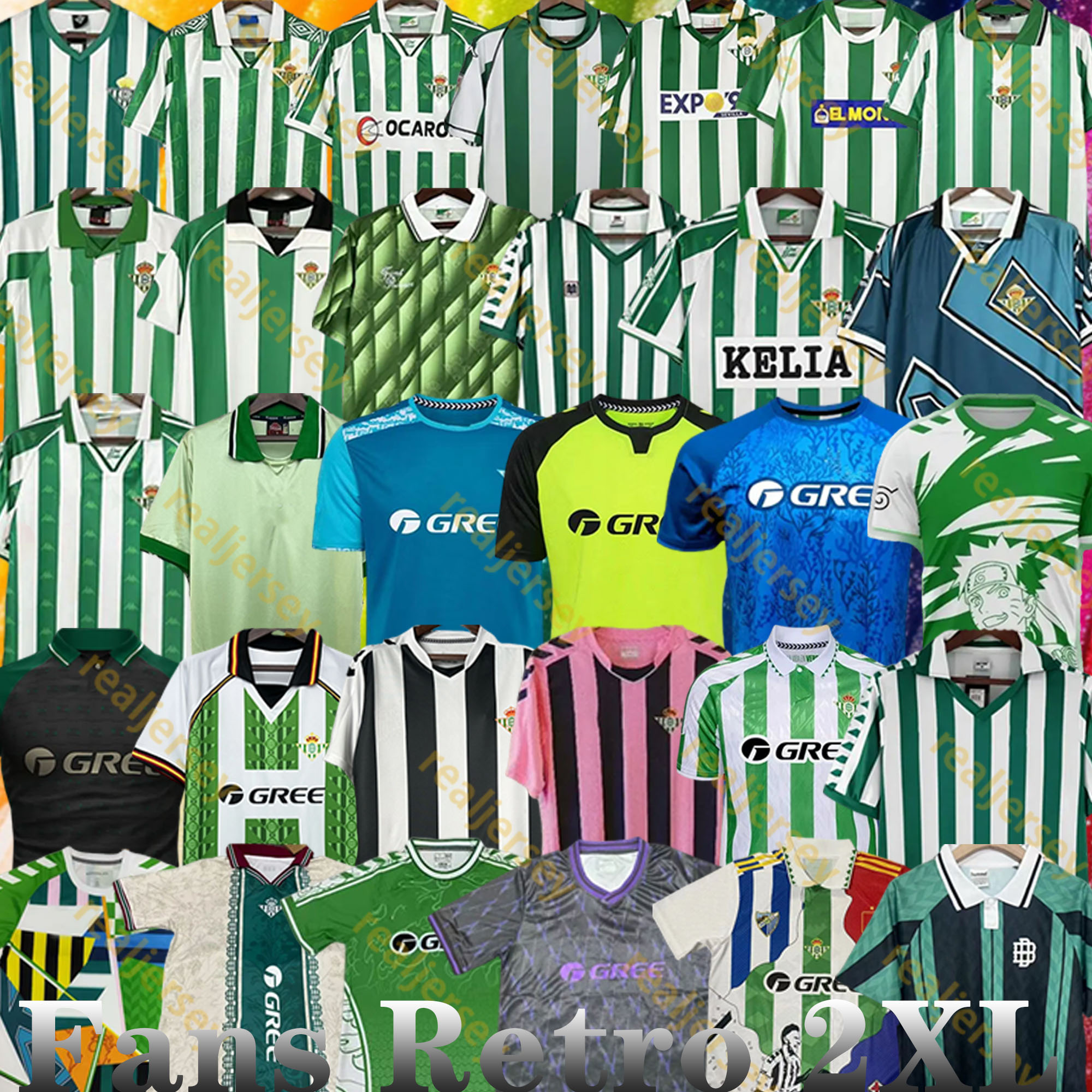 24 25 26 real Betis soccer Jerseys ALFONSO FEKIR Retro 01 02 03 04 76 77 82 85 94 95 96 DENILSO ISCO JOAQUIN ANTONY 97 98 99 00 95 97 76 BAKAMBU classic vintage football shirts