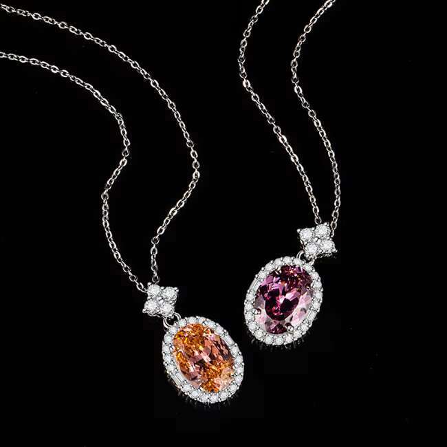 Moissanite Fashion Jewelry S925 Silver Cubic Zirconia Pedant Synthetic Gemstone Pendant Necklace Wedding Fine Jewelry for Women