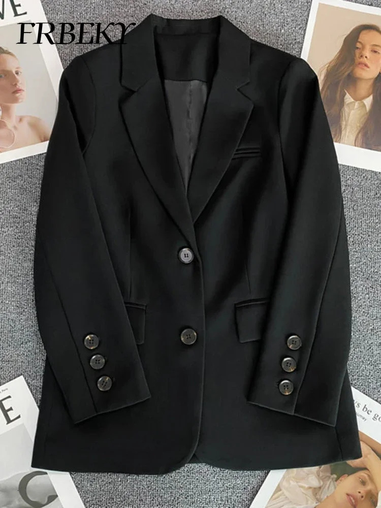 Elegant Womens Jackets Autumn Winter Solid Color Blazer Fashion Leisure Temperament Ladies Jacket Woman Streetwear 250625