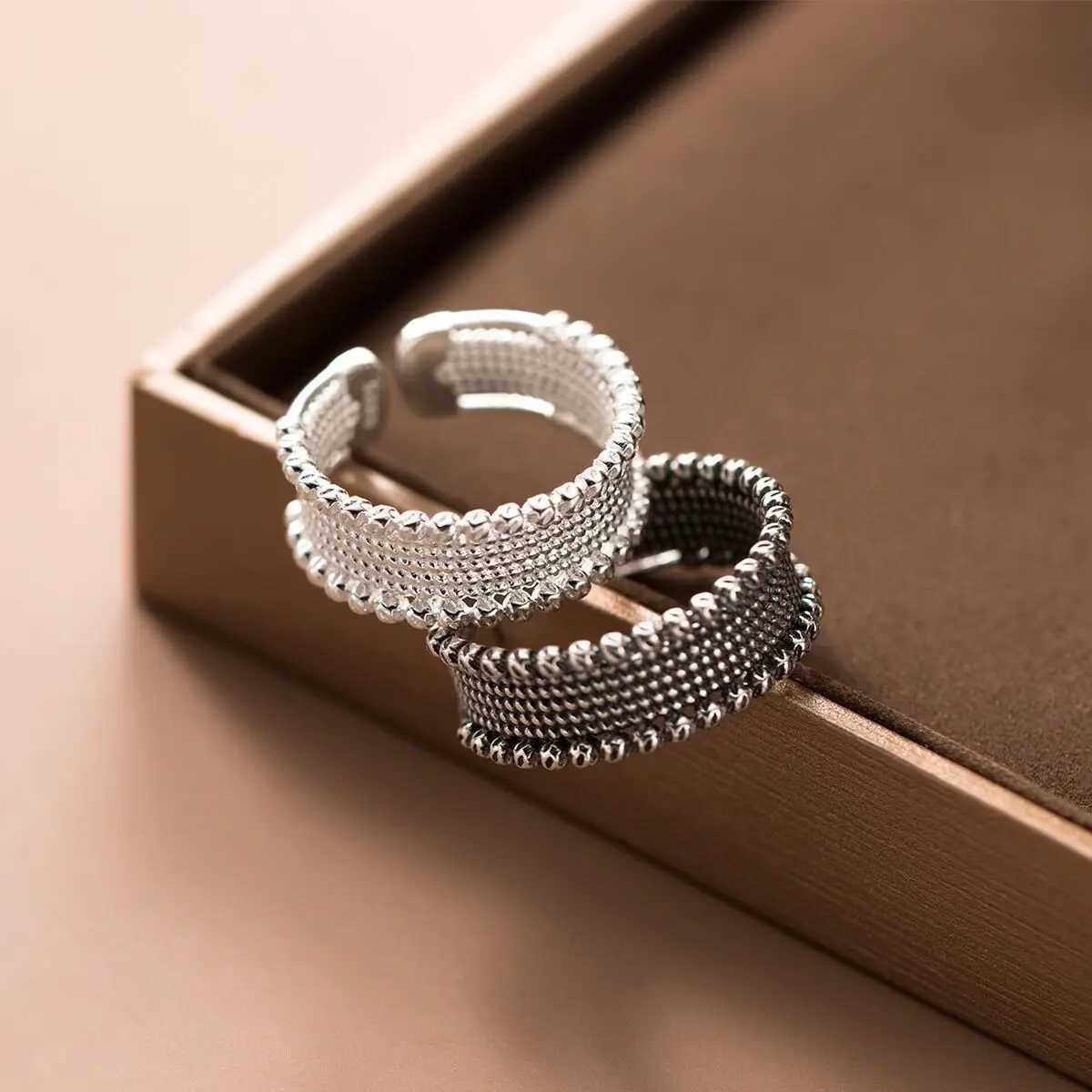 925 Sterling Silver Personality Bead Rings For Women Engagement Wedding Luxury Jewelry XJ250707