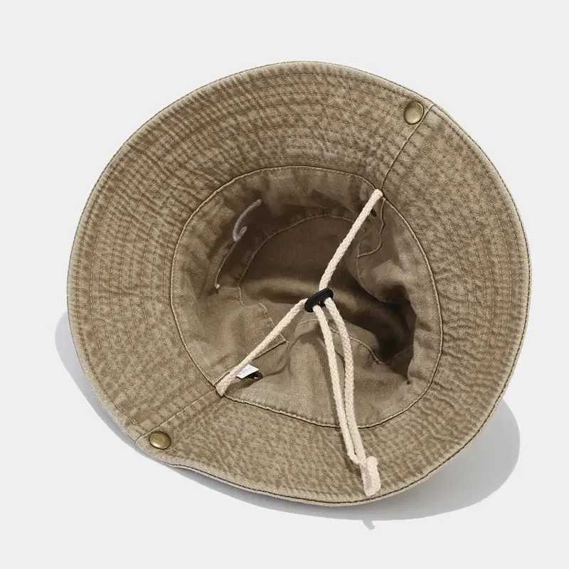 2025 Cotton Embroidered Pattern Bucket Hats Outdoor Hiking Fisherman Hat Travel Mountain Climbing Sun Cap for Men and Women 60cm Y250707