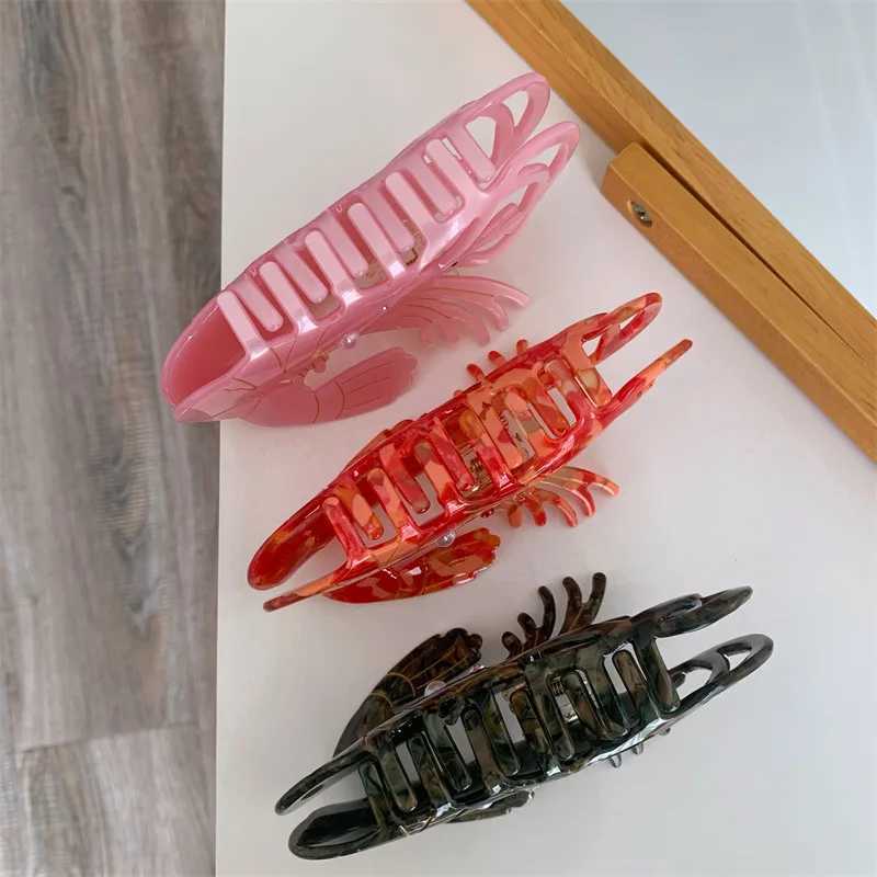 New Design Crayfish Acetic Acid Hair Grab Clip Trendy Personality Shark Clips Cute Lobster Hair Claws Hair Accessories For Women Z250707