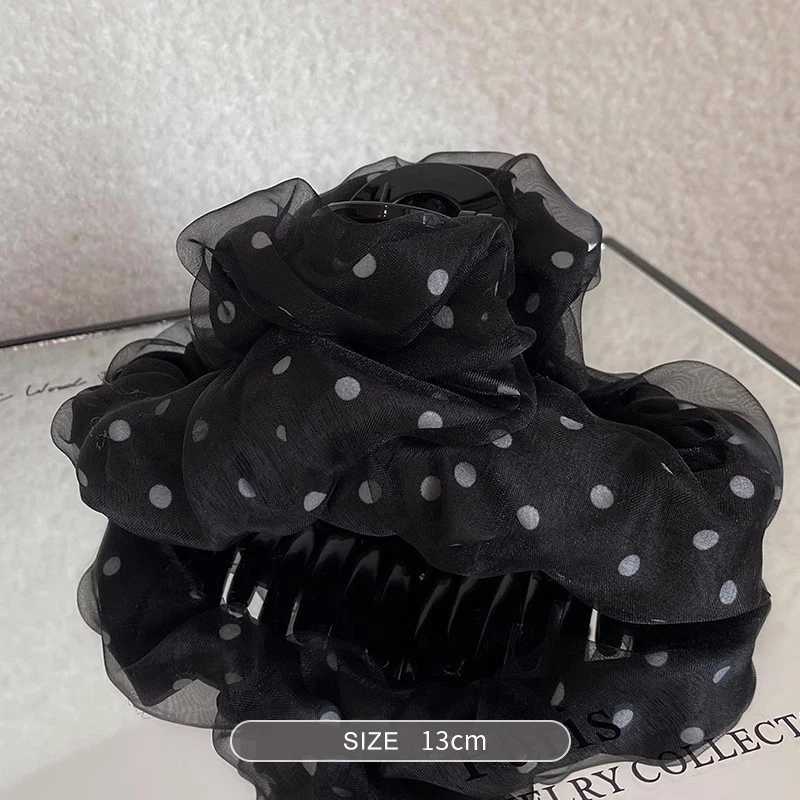 1pc Korean version of temperament mesh wave point grab clip womens high-end feeling braided hair shark clip grab Z250707