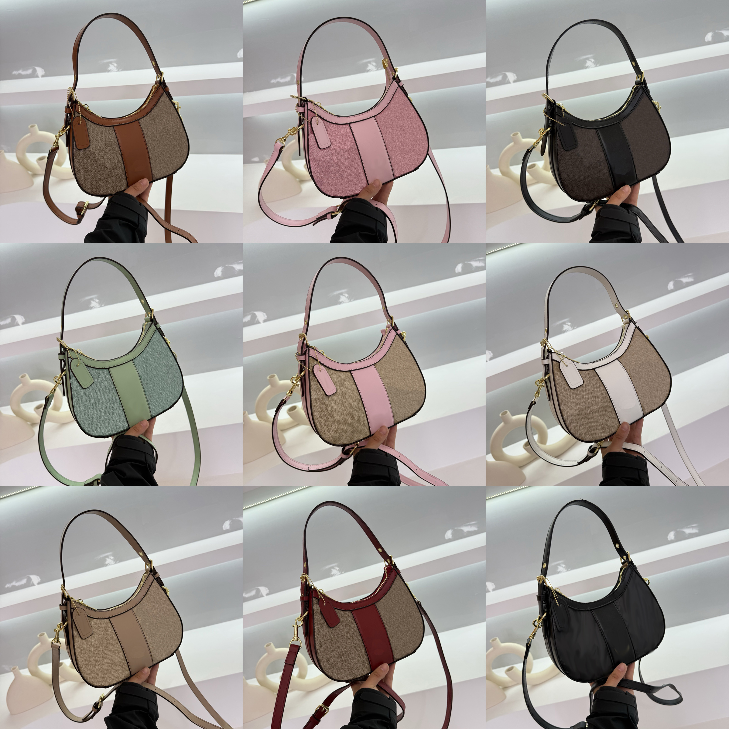 Designer bag designer Shoulder Bag Luxury Bag Fashion New Small Crescent Old Flower Armpit Bag Shoulder Crossbody Tote Handbag Women's Half Moon bags designer women
