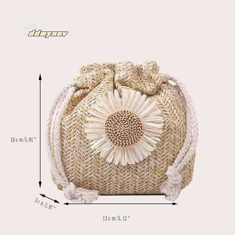 Summer New Fashion Straw Strap Mouth Womens Woven Single Shoulder Crossbody Bag for Travel and Amusement ddmynov