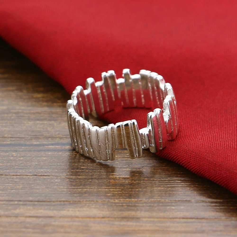 100% New Personality Fashion 925 Sterling Silver Irregular Ring Retro Finger Ring For Men Women Lovers Jewelry Gift XJ250707
