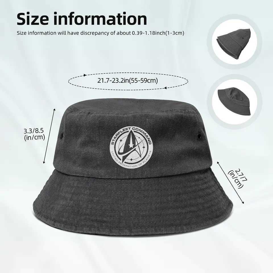 Stars Treks United Federation Bucket Hat for Girl Travel Sun Hats Unique Design for Outdoor Fishing Fisherman Caps Boonie Hat Y250707