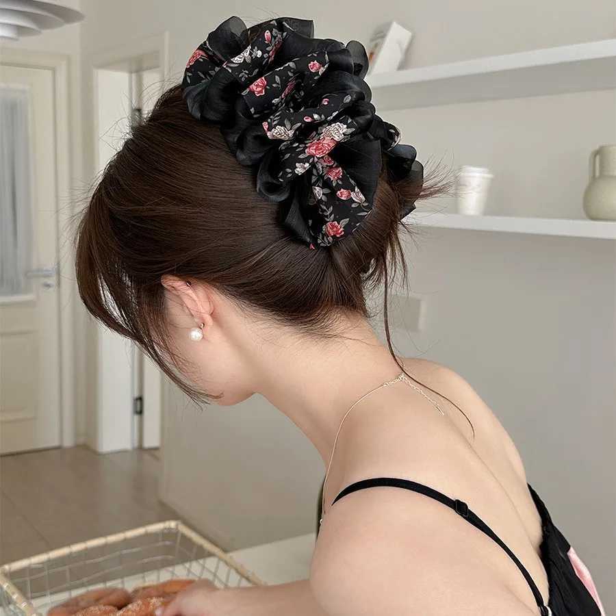 1pc Gentle Floral Multi-Layer Ruffled Hair Clip Fluffy High-End Versatile Hairpin for Women Back of the Head Hair Accessory Y250707