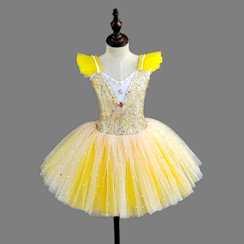 Children's sequined ballet skirt girls' dance skirt campus dance program stage group performance costume ballet dancer costume dance practic