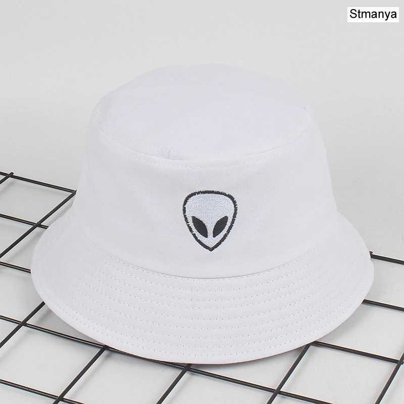 New Alien Foldable Bucket Hat Women Beach Sun Flat Hats Men Fisherman Outdoor Alien Hip Hop Caps Boonie Gift Y250707