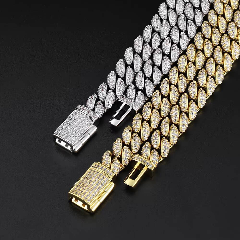 8mm Prong Cuban Link Chain Iced Out Pass Dia Tester Vvs Moissanite Sterling Sier Necklace