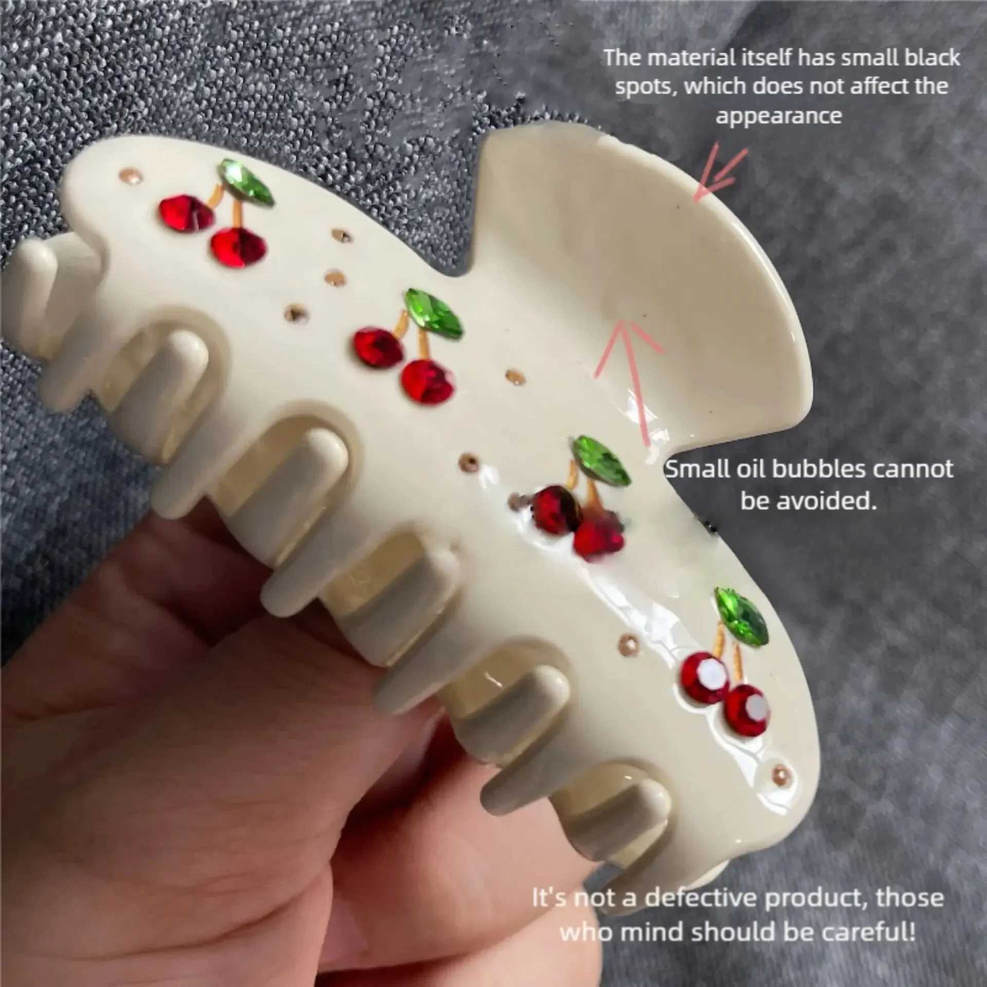 Hairpin Milk White Series Water Edge Cherry Blossom Hair Clip Pastoral Style Acidic Luxury Heavy Hair Accessory Y250707
