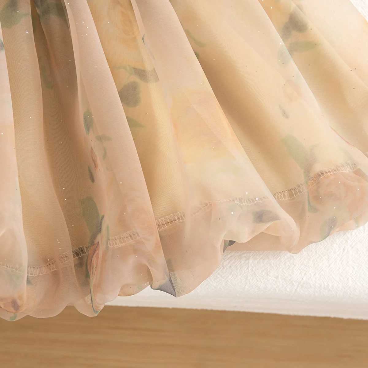 Baby Clothes Girl Summer Bow Tie-Dye Style Halter Puffy Girl Kids Dress Cute Casual Baby Dresses Kids Princess Dresses R250707