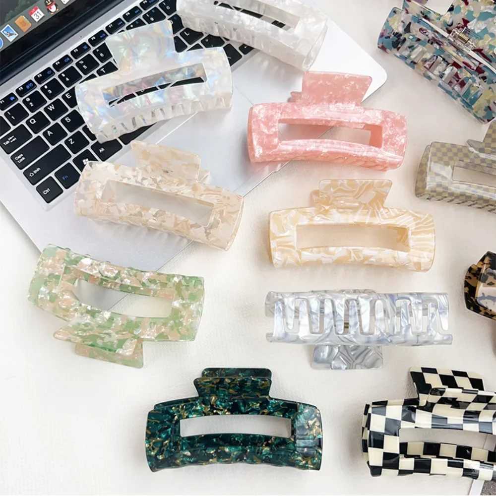 13CM Oversized Square Hair Claw Acrylic Claw Clips Sweet Elegant Geometric Crab Hair Clip for Women Girls Hair Accessories Y250707