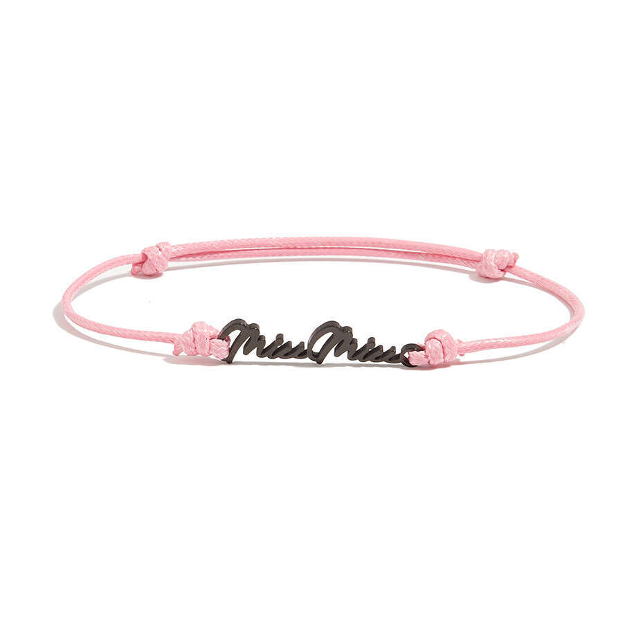 MIU Stainless Steel Letter Epoxy New Fashion Pig Nose Hair Tie Bracelet