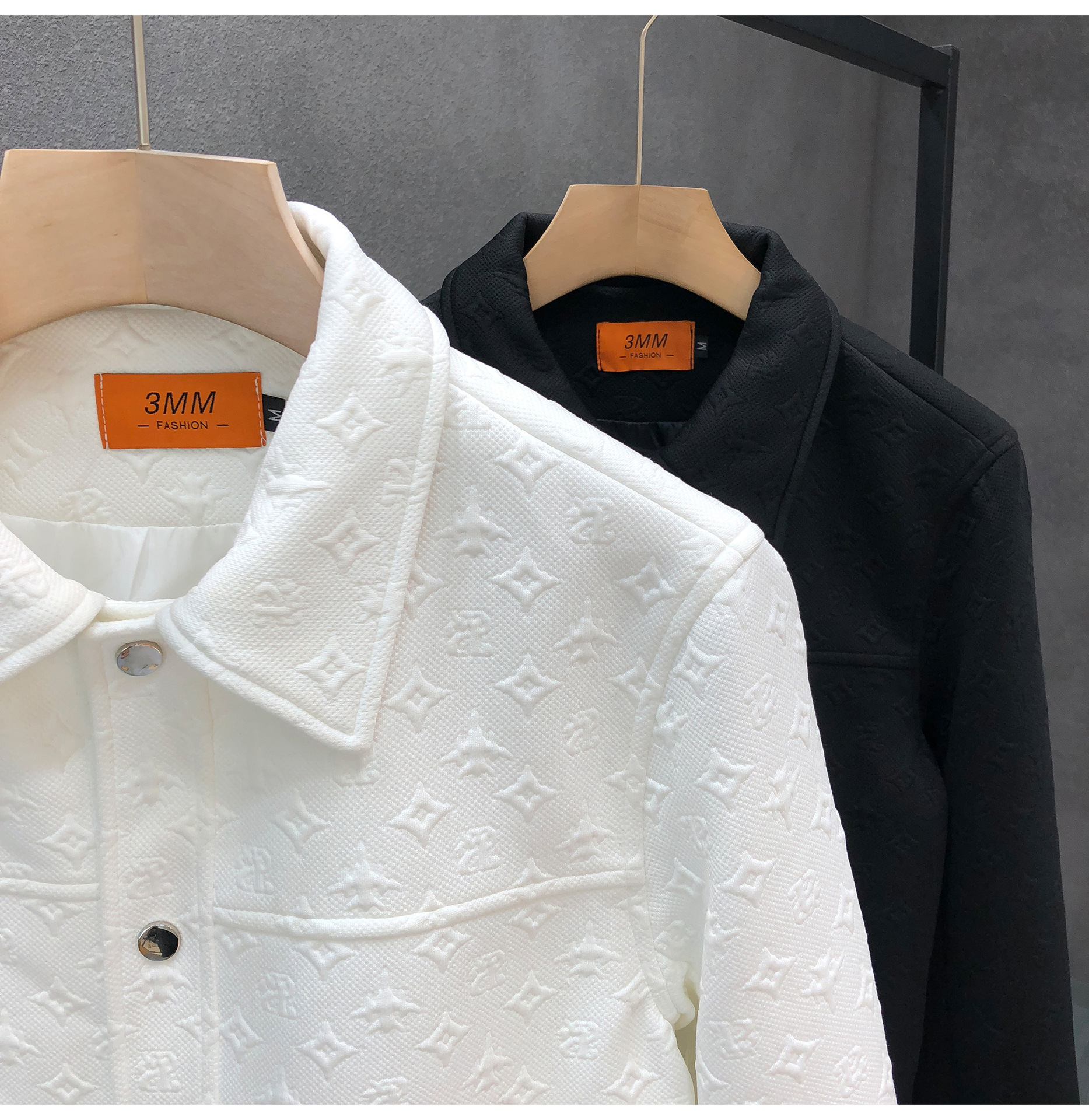 Handsome versatile men's coat spring autumn new slim fit top casual hot selling printed jacket black and white free shipping