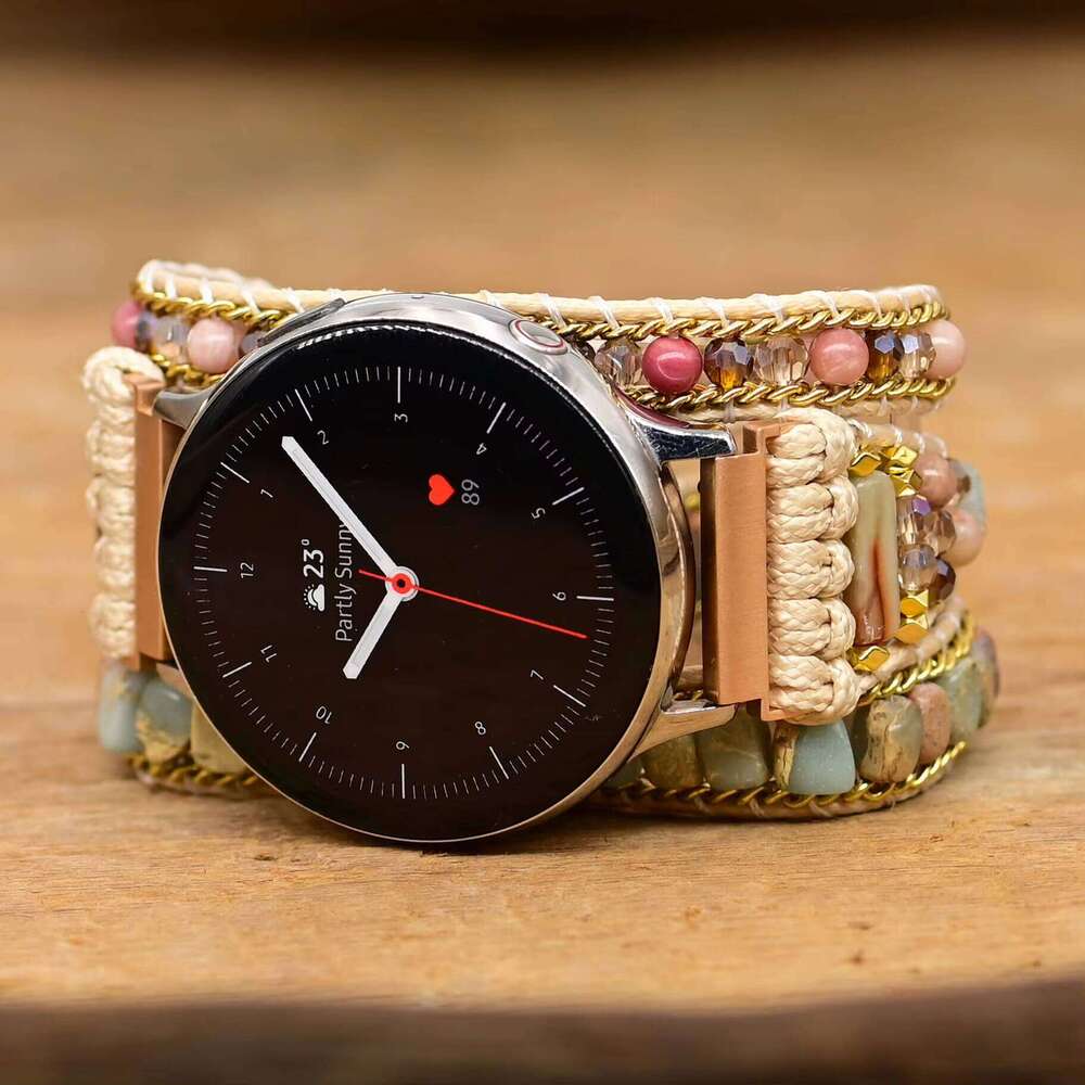 Natural Stone Compatible with Samsung 4 46mm/Huawei Watch GT2 Replacement Bracelet, Suitable for 20mm 22mm Strap