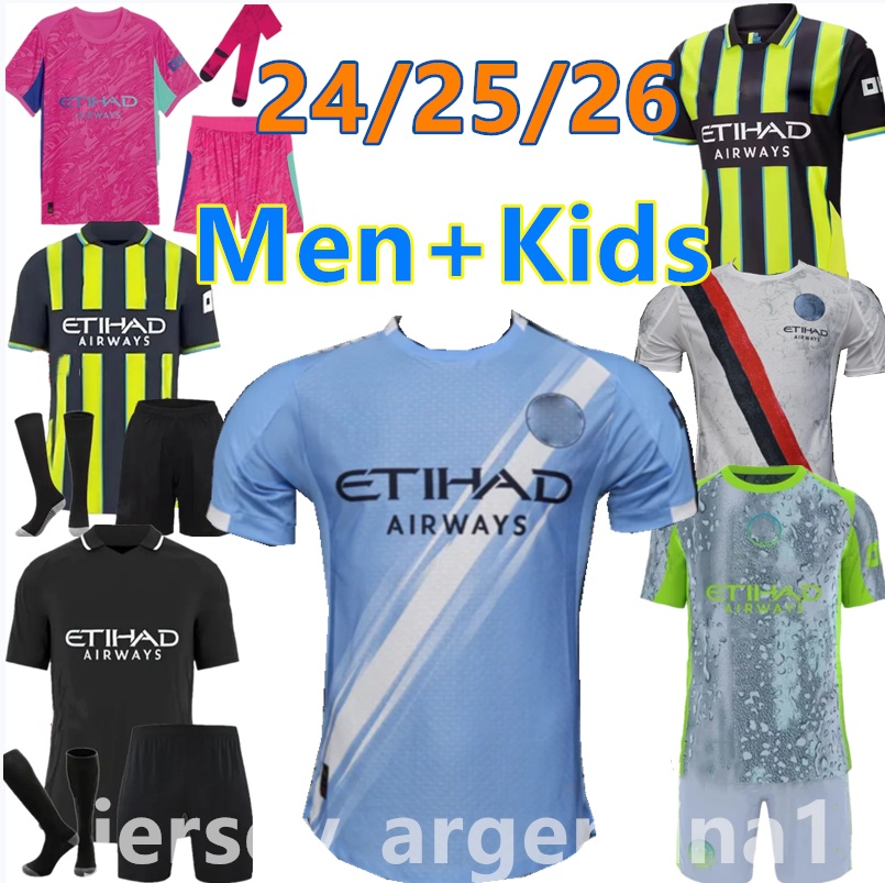4XL Man City 24 25 26 HAALAND Soccer Jerseys Football Shirts for Home Away MARMOUSH KUN AGUERO Dzeko TOURE YAYA KOMPANY uniform men's and women's children's set football
