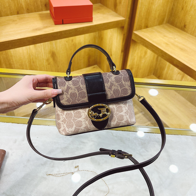 Designer High-End Feel for Women 2025 New Style Small Square Versatile Elegant Color-Block Fashion Shoulder Crossbody Light Luxury Women's Bag