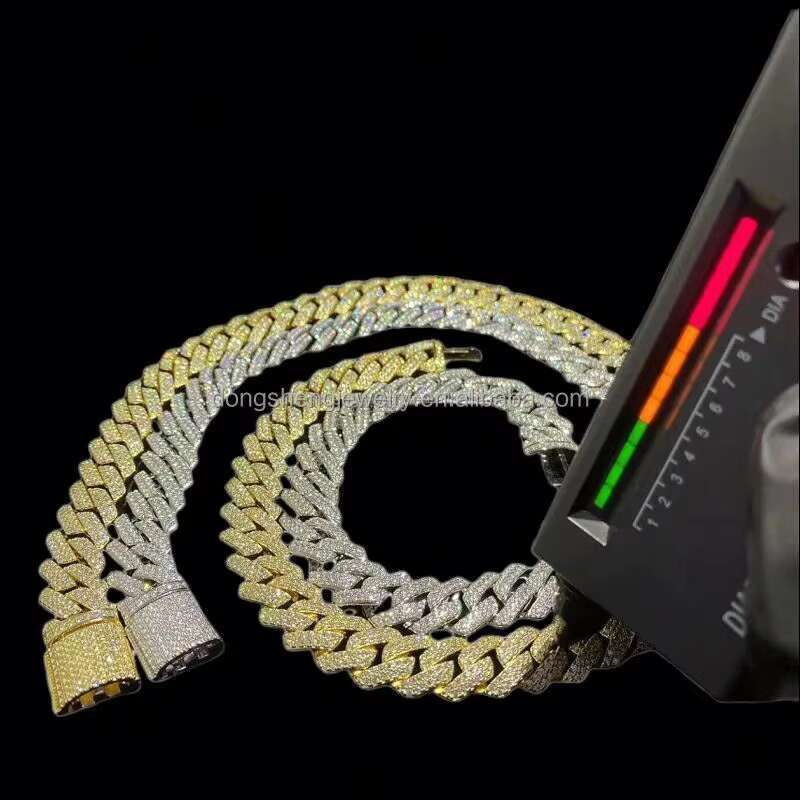 Various Specifications China Wholesale 10K Gold Cuban 12Mm Chain Moissanite