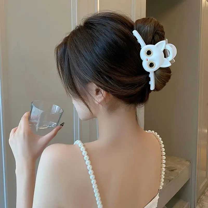 1pc Cute cat hair clip womens new high-end shark clip large hair tie internet famous hairpin headband Z250707
