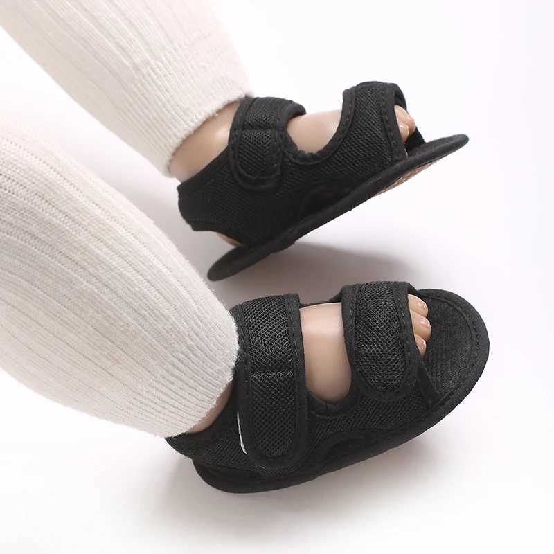 Baby Boy Sandals Solid Color Breathable Anti-Slip Shoes Toddler Soft Soled Walking Shoe First Walkers 0-18 Months R250707