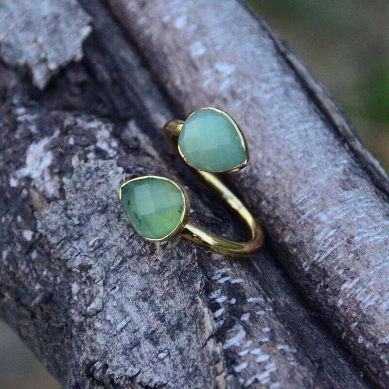 Australian Jade Daily Style Adjustable Water Drop Ring