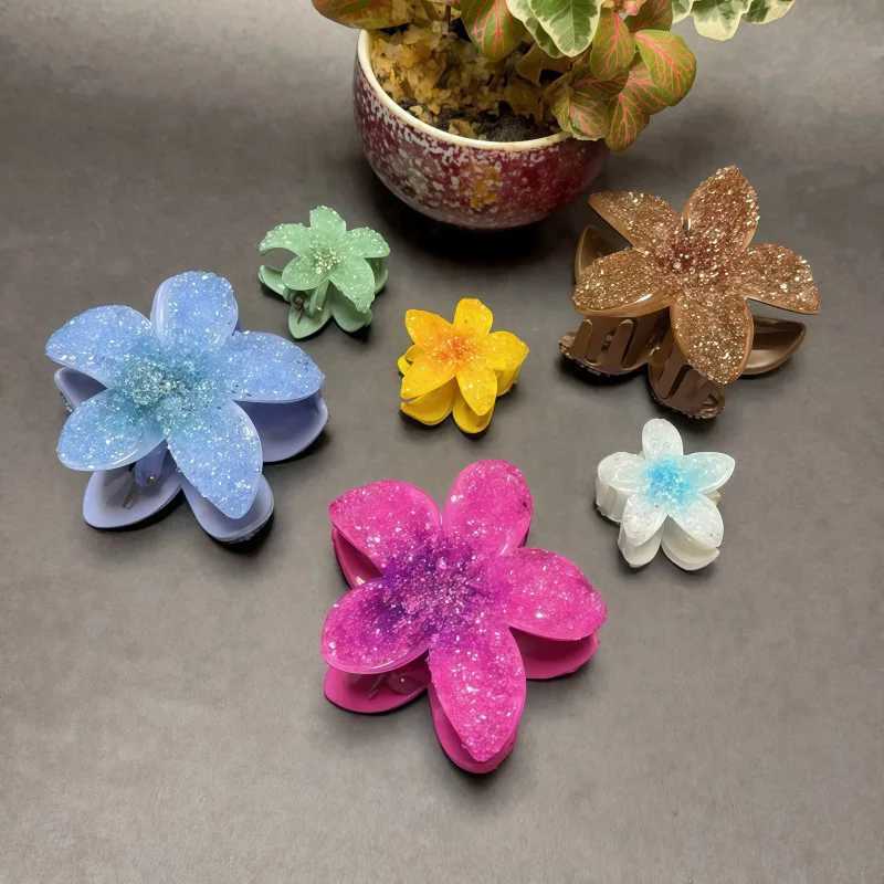 Sweet Transparent Crystal Egg Flower Shark Hair clip Claw For Women Girls New No Slip Crab Hairpin Hair Accessories Tool Gift Z250707