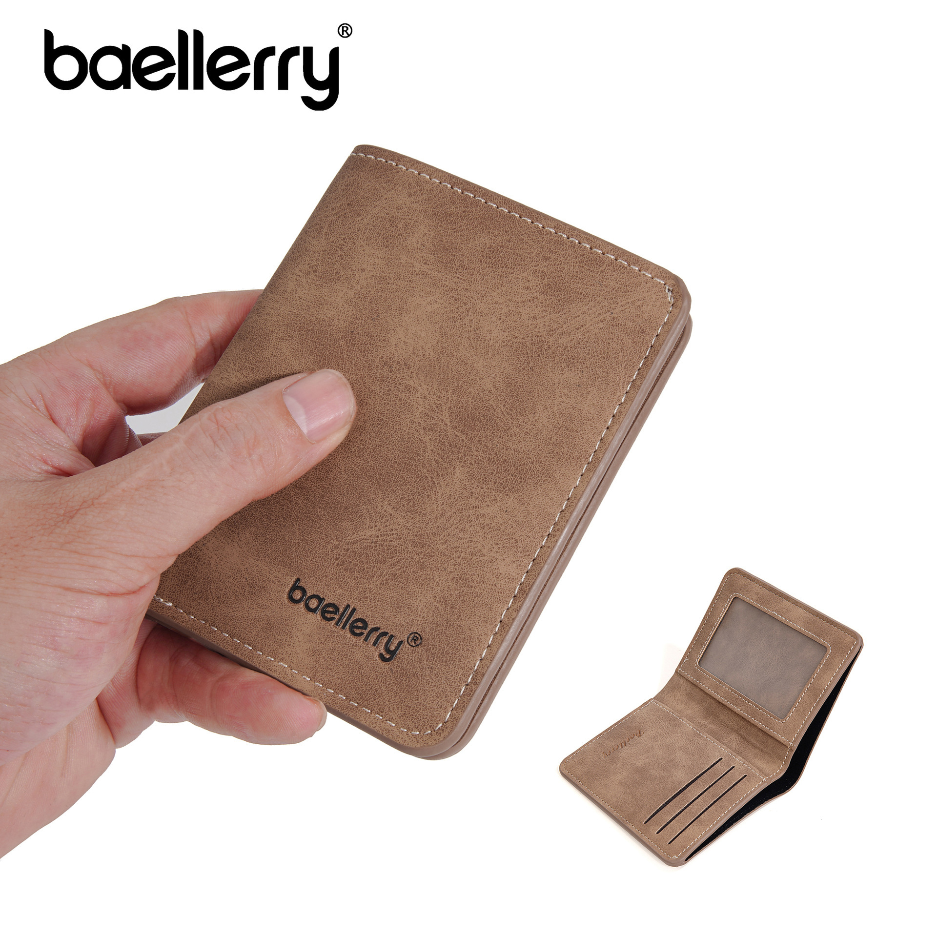 Designer New Short High-end Student Card Holder Integrated Anti-theft Money Clip Simple PU Leather Small Wallet Men's Light Luxury Women's B