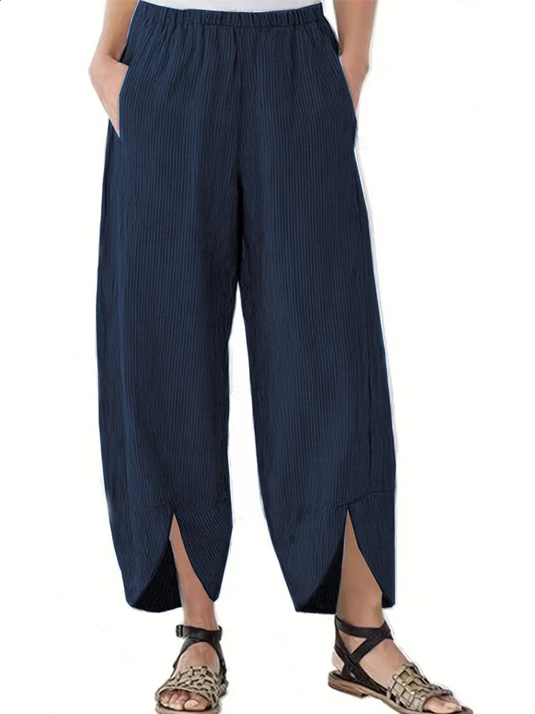 Plus Size 2024 Fall Womens Large Velvet Wide Leg Pants High Waist Straight Loose Casual 250628