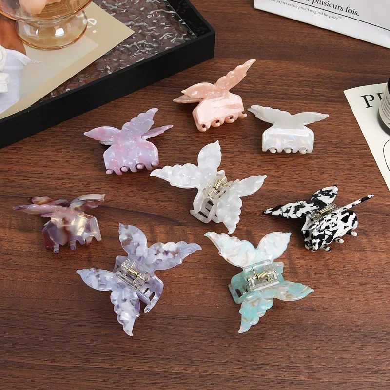 Acetate Butterfly Hair Claw Colorful French Style Hair Styling Tools Accessories Retro Elegant Hair Clips Women Sweet Hairpins Y250707