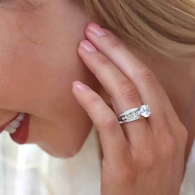 925 Sterling Silver AAA CZ Wedding Rings for Women Luxury Trendy Engagement Rings Modern Fashion Design Female Jewelry WholesaleXJ250707