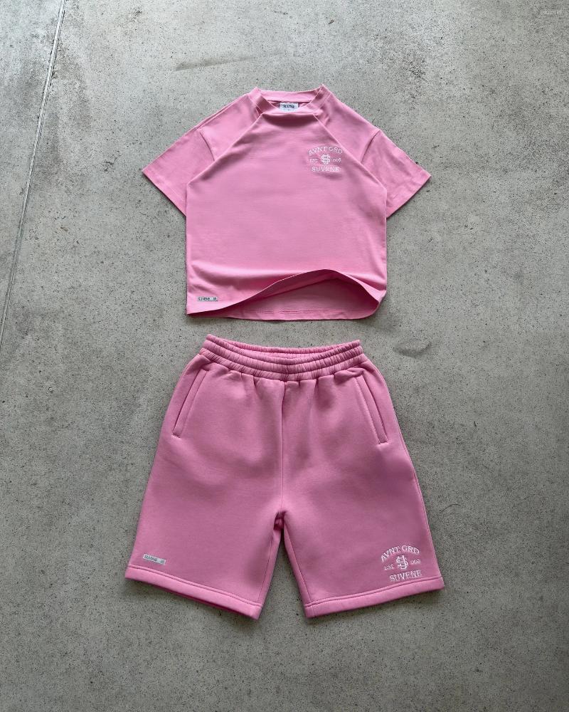 Men's Shorts SUVENE Suit Summer Casual T-shirt Tracksuit Sportswear Two Piece Set Loose Pocket Zipper Sports Short