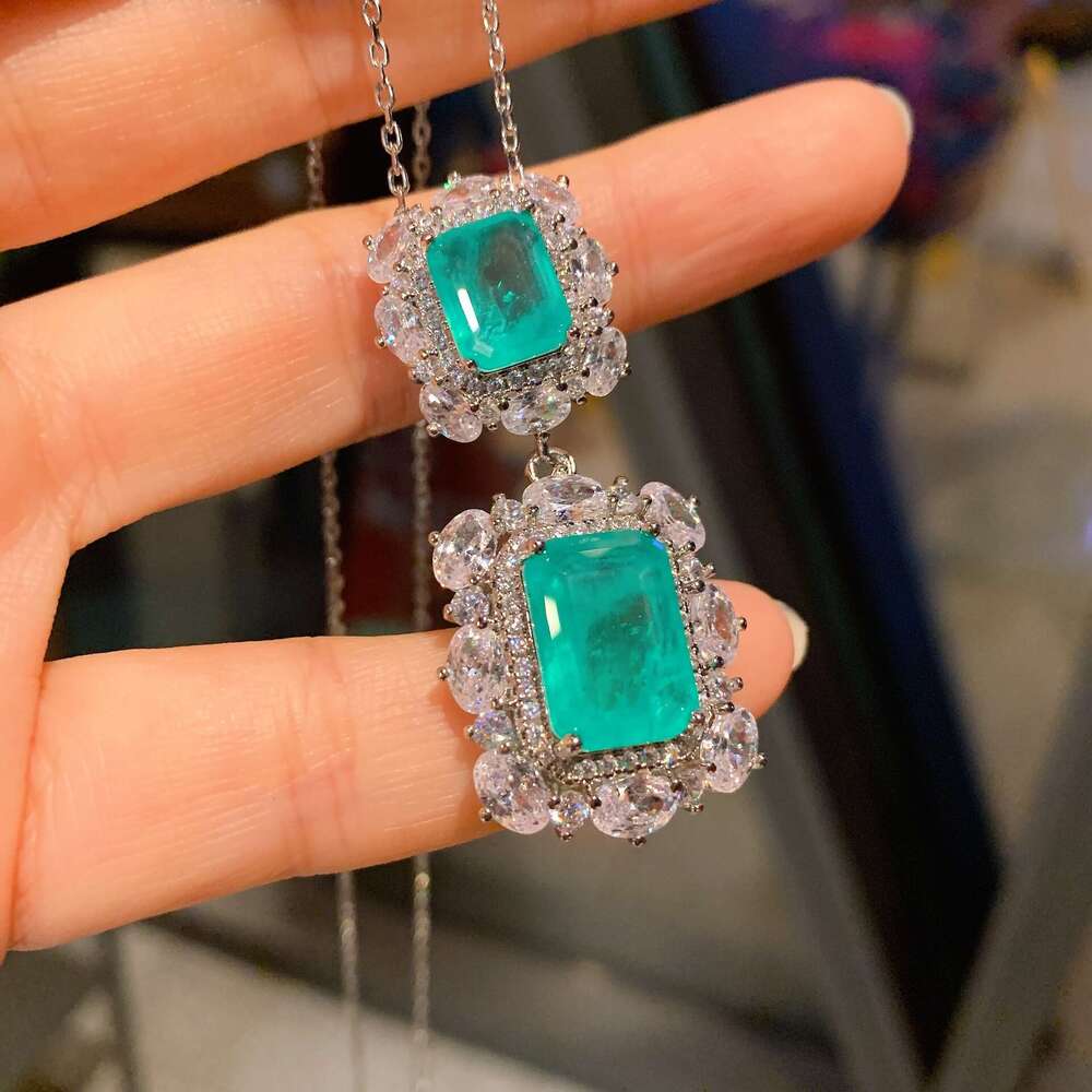 S Sier Needle Trendy Faux Jewelry Accessories Paraiba Three-Piece Set For Women F09