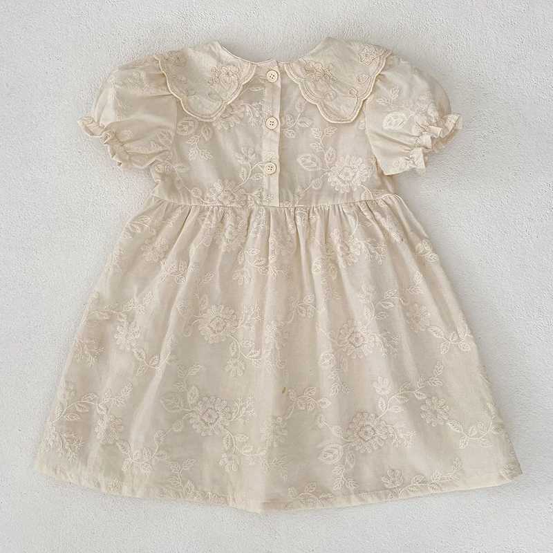 1-6 Years Infant Girl Clothes Summer Baby Girl Dress Lace Collar Dress Toddler Girl Baby Kids Clothing Embroidery Princess Dress R250707