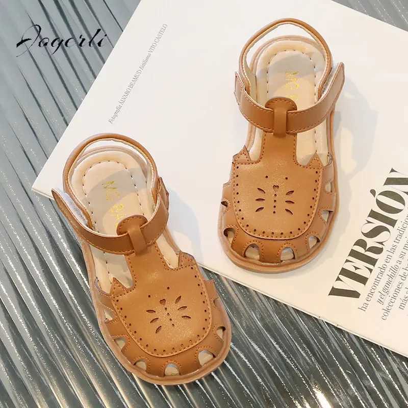 Kids Summer Sandals For Baby Girls Cut-Out Beach Shoes Children Girls Elegant T-Strap Flats Footwear Size 21-30 R250707
