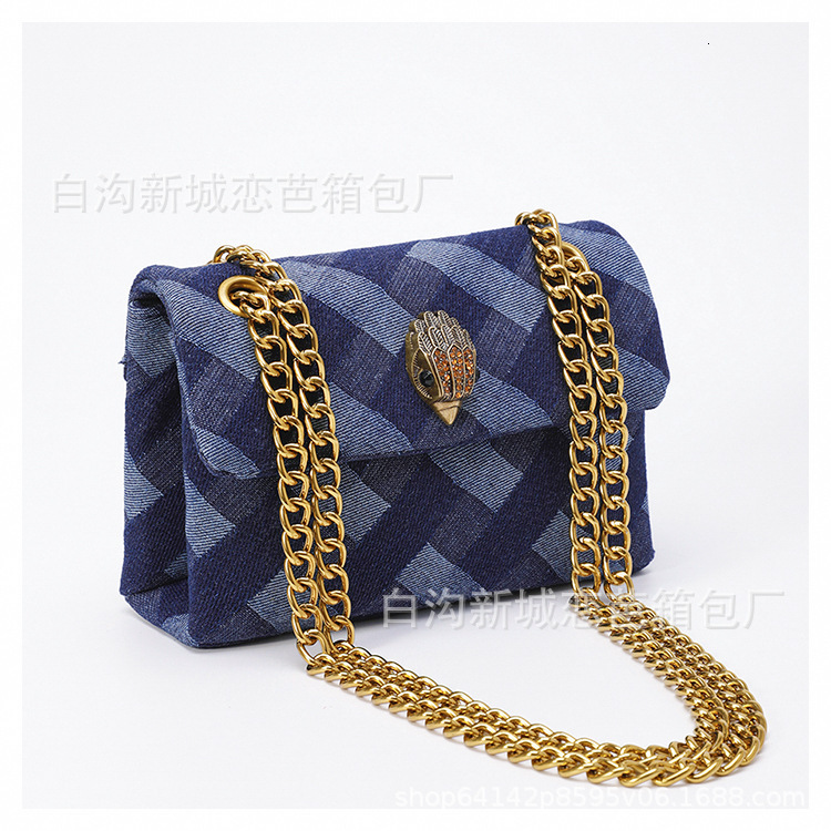 Designer 2025 Denim Woven Small Square Eagle Head High-End Shoulder Chain Luxury Women's Bag