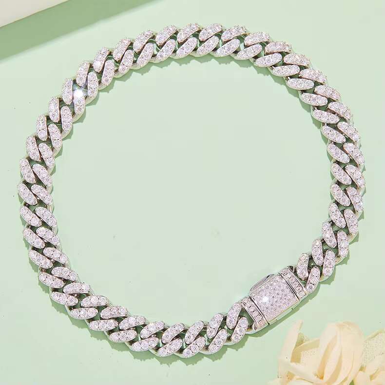 Dylam Pass Diamond Tester D Color Vvs Moissanite Chain 100% 925 Sterling Silver Moissanite Cuban Luxury Hip Hop Men Fine Jewelry